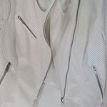 Skinny Girl white faux leather motto jacket Size Large Photo 4