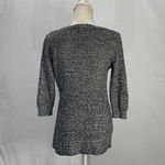 DKNY Loose Knit Deep V neck Black and White Button Cardigan Size Medium Photo 7
