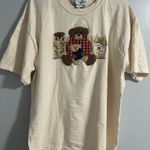 Cream Teddy Bear Graphic Tee Brown Size XL Photo 0