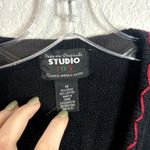 Vintage Ugly Sweater Christmas Storybook Vest Womens Size Medium 90s Beaded Black Photo 3