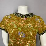 Batik Keris Dress Sheath Floral Unique Collar Cotton Women Size Medium Indonesia Brown Photo 10