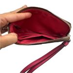 Coach Brown and Fuchsia Coated Canvas Wristlet Photo 3