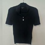 J.Crew Collared Tencel Black Short Sleeve Black Sweater Size Small 1546 Photo 0