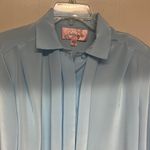 Jaclyn Smith  Sky Blue Satin Blouse Photo 6