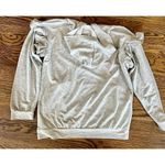 Blue Rain Anthropologie Lightweight Hoodie Gray Womens Size M Medium Ruffle Boho Photo 7