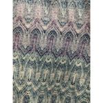 Chico's  Size Small (0) Blue Purple Metallic Thread Geometric Open Front Cardigan Photo 1