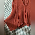 Free People  women’s  Cozy orange Rust Sweater,  cotton blend size XS Photo 4