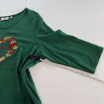 Quacker Factory Green Rhinestone Embroidery Baking Life Sweeter Knit Top Size 1X Photo 7