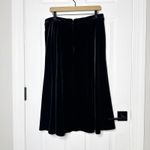 Lands' End Black Velvet Midi Skirt Classic Chic Party Career Elegant Size 12 Photo 8
