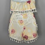 Sabo Skirt Halter Crop Top Shorts Set XS Tassel Trim Boho Floral Festival Outfit Photo 7