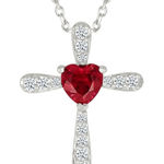 New in Box Heart Pendant Cross Necklace 925 Sterling Silver 18” Photo 0