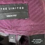 The Limited  Drew Fit Flare Pants Womens 4 Burgundy Houndstooth Work Chic Photo 4