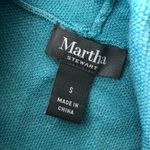 Martha Stewart Womens Knit Hoodie 3/4 Sleeve Full Zip Pockets Oversized Blue S Photo 2