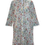 Andrew McMullan Vintage Floral Cotton Button Up Housecoat‎ Size Small White Photo 0