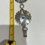 Southwest Faux Turquoise, Silver tone Chain Link Belt, up to 30”, Vintage Photo 4