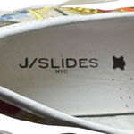 J Slides Women's 9 Noir Floral Embroidered Platform Sneaker‎ White Beige Artsy Photo 8