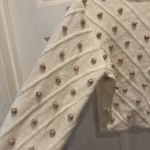 Urban Outfitters Size Medium Cream Cropped Sweater With Gold Pom Pom's Coquette Photo 2