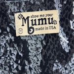 Show Me Your Mumu Black White Snake Print Flare Sleeve V-Neck Blouse Photo 3