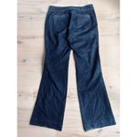 Y2K Denim Jeans Dark Wash Flared Sailor Style Pockets Size Waist 32 Low Rise Fit Blue Photo 5