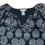 Black & White Catherine’s 3x  3/4 Sleeve Sheer Lined Blouse cottagecore Photo 3