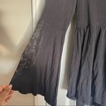 American Eagle Soft And Sexy Cray Boho Bell Sleeve Lace Tie Up Back Shirt SZ S Photo 2