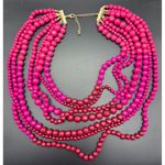 None Ombre Shades Pink to Purple Multi Strand Faceted Beaded Statement Necklace 20" Photo 7