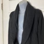 autumn cashmere  Cable Knit Shawl Collar Sweater Black XS Waterfall Front Classic Photo 7