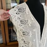 Evelyn K for Anthropologie Cream Crochet Kimono Cover Up Size undefined Photo 1
