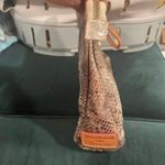 Cavalcanti Metallic Snake Skin Large Wristlet Clutch Bag Genuine Leather purse Tan Photo 2