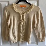Cynthia Steffe Cynthia Steefe Tan Short Ruffle Cardigan Sweater Photo 0