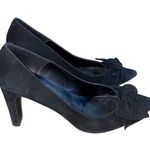 Vaneli Black Suede Pointed Toe Heels with Bow Size 8 Photo 0