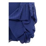 H&M  Wide Plumetti Blouse Royal Blue Polkka Dot Button Back Long Sleeve Size 6 Photo 3