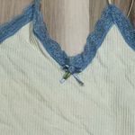 Urban Outfitters  Out From Under Lace Trim Bodysuit Cream Blue Women’s Small Photo 2