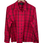 Foxcroft  Wrinkle Free Shaped Fit Button Down Shirt Women's Size 14 Red Plaid Photo 0