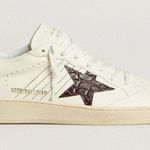 Golden Goose Ball Star with burgundy croc-print leather star and gold heel tab Photo 0