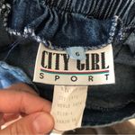Vintage 80's City Girl Sport Denim Beaded High Waist Wide Leg Pocket Jean Shorts Blue Size 6 Photo 6