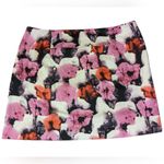 J.Crew Women's Mini Skirt Strech Floral Watercolor Y2K Pink/White/Black Sz 6 Photo 3