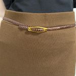 Vintage Brown Snakeskin Leather Gold Photo 3