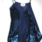Madison Marcus New Womens Designer Silk Sequin Blouse Top Cami XS Dark Blue Tank Photo 2