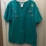 White Stag FINAL MARKDOWN  embroidered blouse large Photo 0
