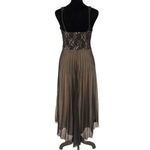 Vintage Roulette Lace Accordion Pleated Semi Sheer Lined Dress Black Size Medium Photo 4