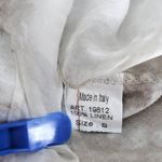 Valentina Naldi Italy 100% Linen Tunic Top Silk Hem Tie Dye Beige Gray Photo 5