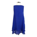 MILLAU Chiffon Blue Shift Swing Dress Sheer Layers Scoop Neck Sleeveless Medium Photo 1