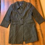 Apostrophe  coat size Large Black Gold Shimmer large buttons Mandela design Long Photo 0