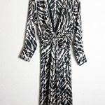 ZARA  Woman Satin Effect Animal Print Midi Dress Small Long Sleeve 9878/081 Photo 2
