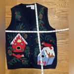 Capacity Vintage vest. Navy Winter Scene. Size Medium Blue Photo 3