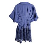 Anthropologie NEW  Exquise The Tobie Button Front Pleated Shirt Dress Eyelet Mini Photo 7