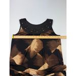 Dana Buchman Dress Brown Black Geometric Beaded Neck Sleeveless S Photo 2