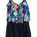 Sonnet Shores One Piece Swimsuit Size 14 Shorts Floral NWT Vibrant Vacation Photo 0