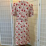 Dip White & Red Floral Button Midi Dress Photo 3
